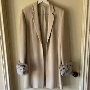 Dinner jacket with real ermine fur cuffs
